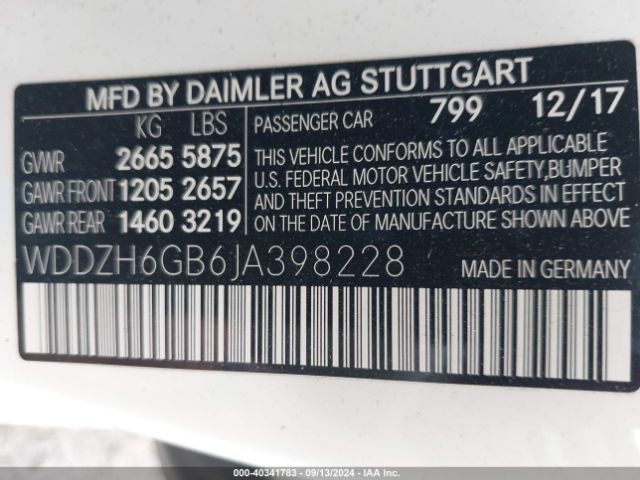 WDDZH6GB6JA398228 Mercedes-Benz E 400 4matic