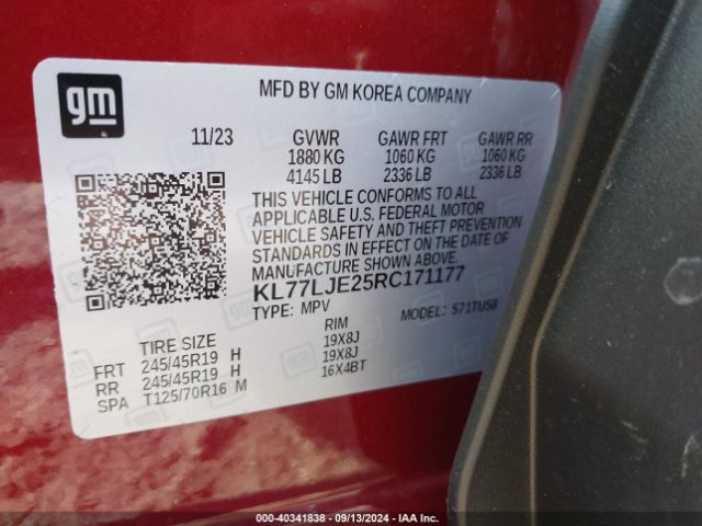 KL77LJE25RC171177 Chevrolet Trax Fwd 2rs