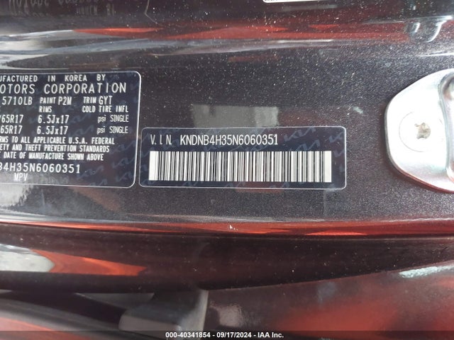 KIA Carnival Mpv Lx 2022 KNDNB4H35N6060351 Image 9