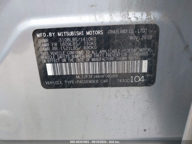 ML32F3FJ4KHF06269 Mitsubishi Mirage G4 Es