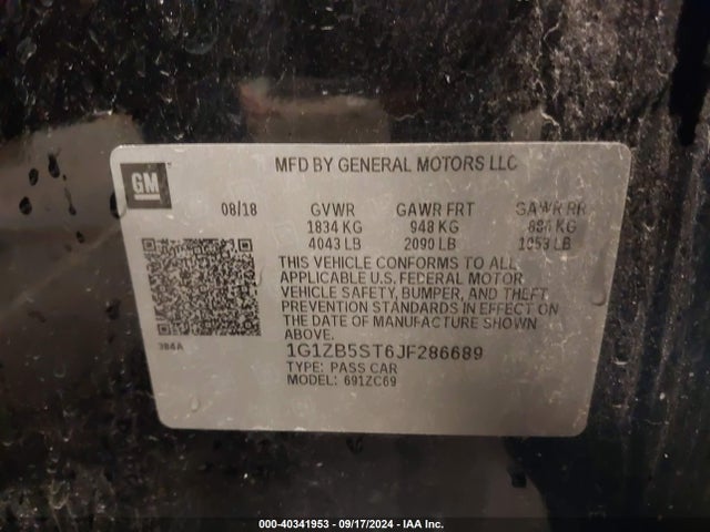 Chevrolet Malibu 1ls 2018 1G1ZB5ST6JF286689 Image 9