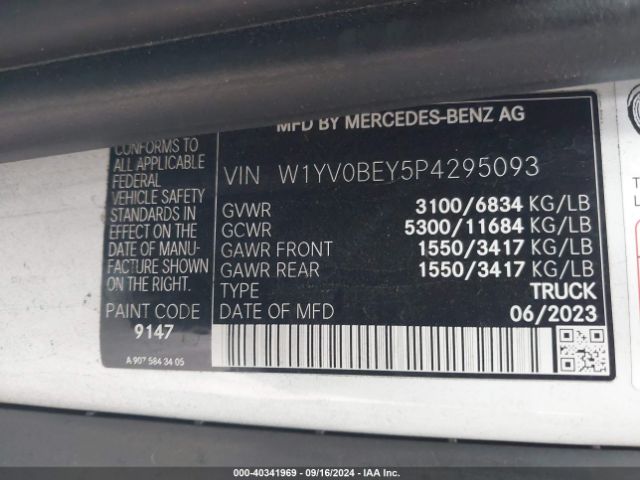 W1YV0BEY5P4295093 Mercedes-Benz Metris