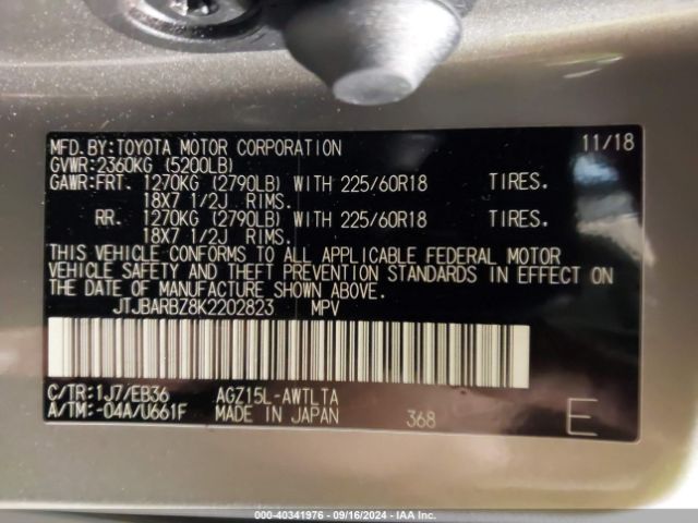 JTJBARBZ8K2202823 Lexus Nx 300 F Sport