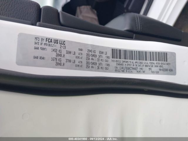 1C4RJFBG6KC704027 Jeep Grand Cherokee Limited X 4x4