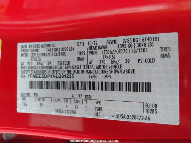 Ford Bronco Wildtrak 2022 1FMEE5DP1NLB81235 Image 9