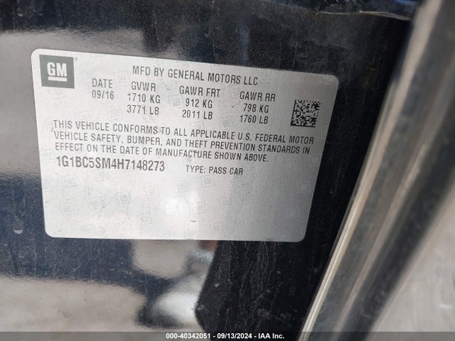 Chevrolet Cruze Ls Auto 2017 1G1BC5SM4H7148273 Image 9