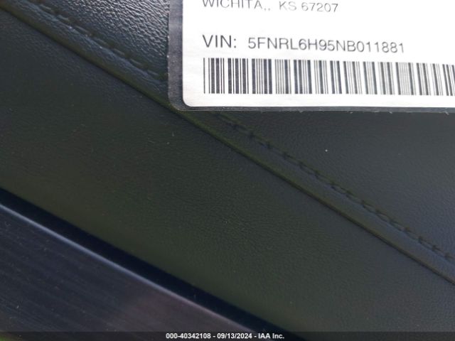 5FNRL6H95NB011881 Honda Odyssey Elite