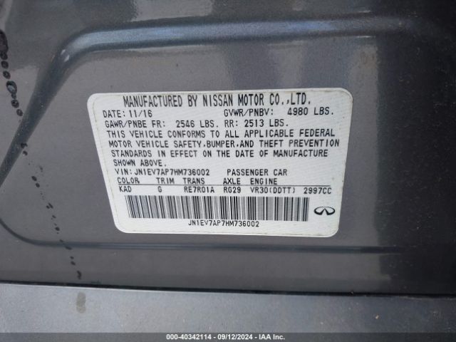 JN1EV7AP7HM736002 Infiniti Q50 3.0t Premium