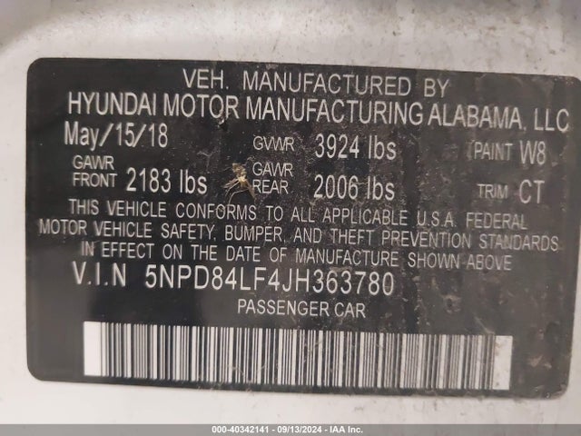 Hyundai Elantra Value Edition 2018 5NPD84LF4JH363780 Image 9