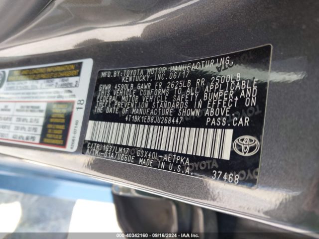 4T1BK1EB8JU268447 Toyota AVALON LIMITED