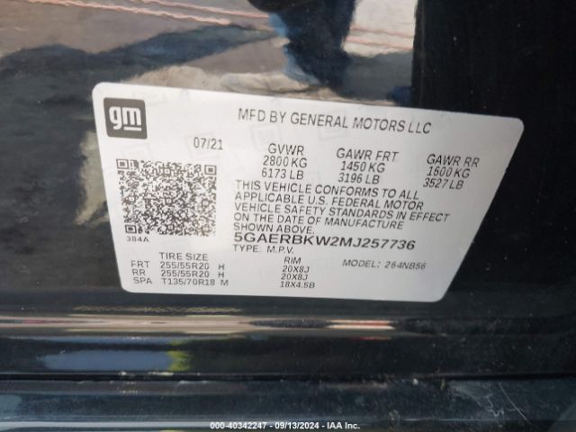 5GAERBKW2MJ257736 Buick Enclave Fwd Essence