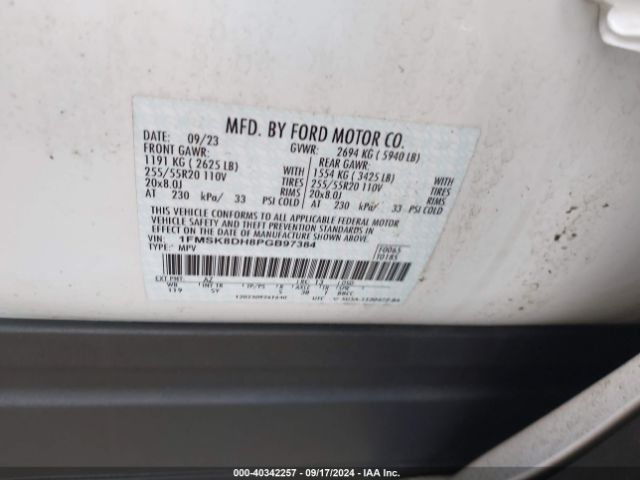 1FMSK8DH8PGB97384 Ford EXPLORER XLT