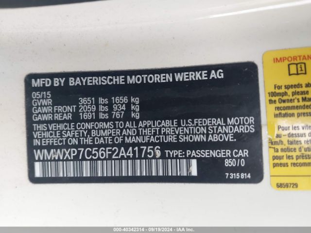 WMWXP7C56F2A41756 Mini Hardtop Cooper S