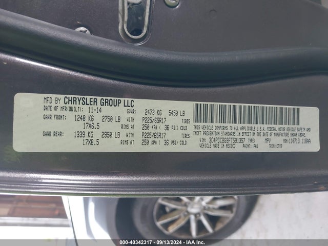Dodge Journey Sxt 2015 3C4PDCBG9FT591357 Image 9