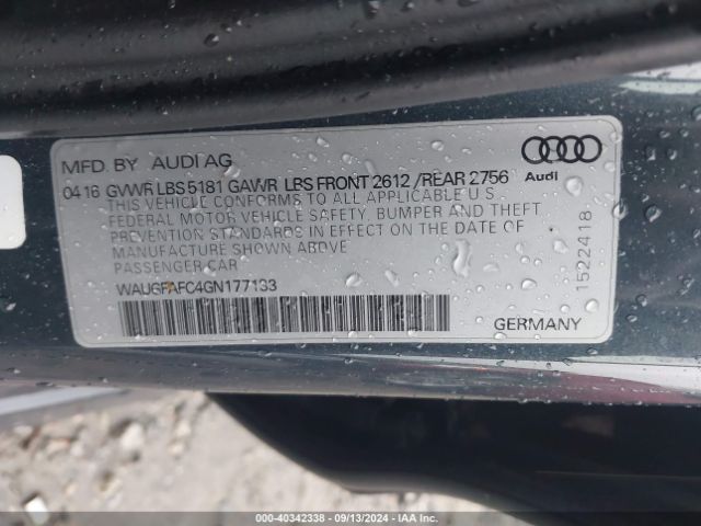 WAUGFAFC4GN177133 Audi A6 2.0t Premium Plus