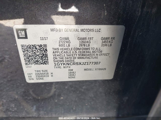 2018 CADILLAC XT5 1GYKNCRSXJZ177307 Photo 8