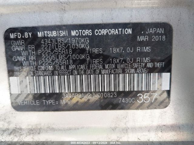 JA4AR3AU2JU010823 Mitsubishi Outlander Sport 2.0 Le