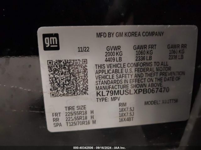 KL79MUSLXPB067470 Chevrolet Trailblazer Awd Rs
