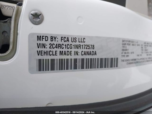 2C4RC1CG1NR172578 Chrysler Voyager Lx