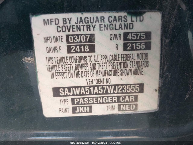 2007 JAGUAR X-TYPE SAJWA51A57WJ23555 Photo 8