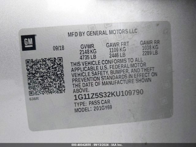 1G11Z5S32KU109790 Chevrolet IMPALA LT