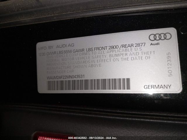 WAUM2AF22MN043531 Audi A6 Prestige 55 Tfsi Quattro S Tronic