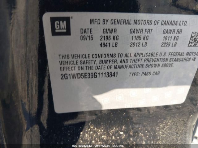2G1WD5E39G1113841 Chevrolet IMPALA LIMITED POLICE