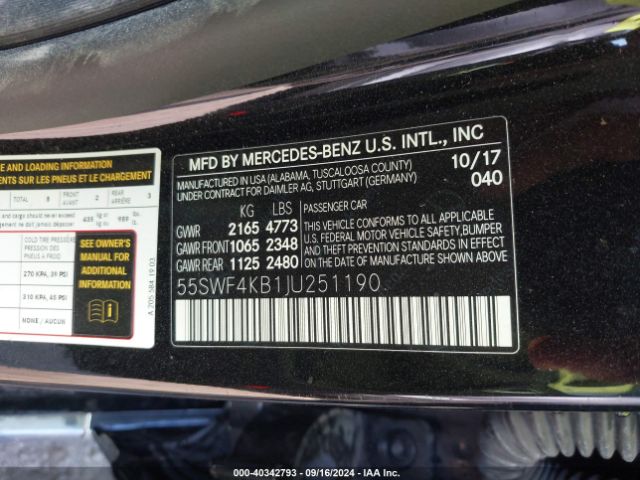 55SWF4KB1JU251190 Mercedes-Benz C 300 4matic