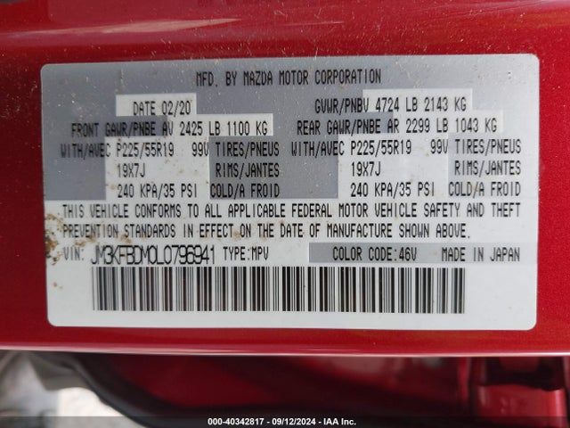 Mazda Cx-5 Grand Touring 2020 JM3KFBDM0L0796941 Image 9