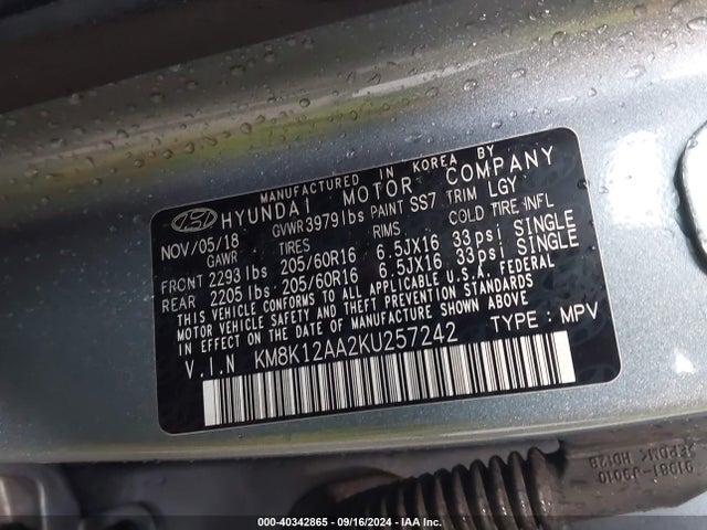 Hyundai Kona Se 2019 KM8K12AA2KU257242 Image 9