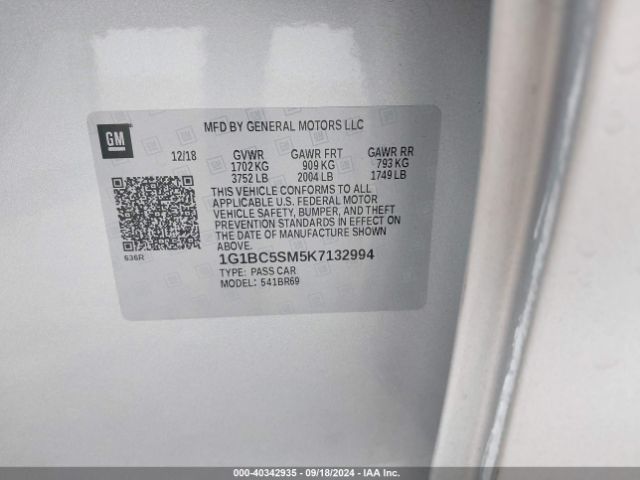 1G1BC5SM5K7132994 Chevrolet CRUZE LS