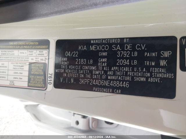 KIA Forte Lxs 2022 3KPF24AD6NE488446 Image 9