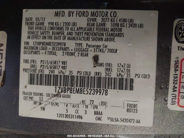 Ford Mustang V6 2014 1ZVBP8EM8E5239978 Image 9