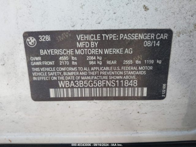 WBA3B5G58FNS11848 BMW 328i Xdrive