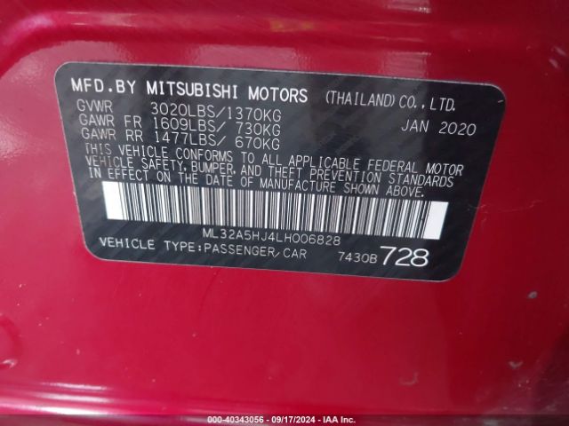 ML32A5HJ4LH006828 Mitsubishi MIRAGE LE