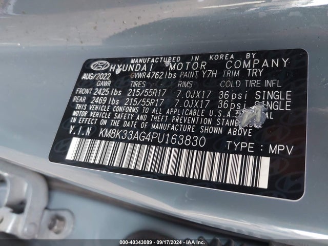 KM8K33AG4PU163830 Hyundai Kona Electric Sel