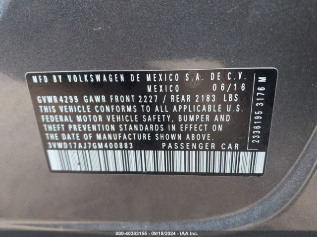 3VWD17AJ7GM400883 Volkswagen Jetta 1.8t Sport