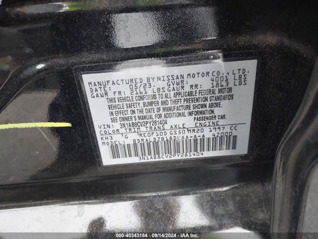 Nissan Sentra Sv Xtronic Cvt 2023 3N1AB8CV2PY281404 Image 9