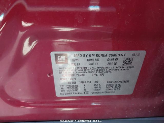 KL4CJBSBXFB166568 Buick Encore Convenience