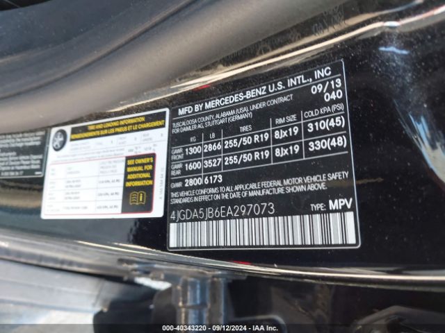 4JGDA5JB6EA297073 Mercedes-Benz ML 350