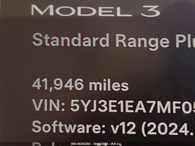 5YJ3E1EA7MF057860 Tesla Model 3 Standard Range Plus Rear-wheel Drive