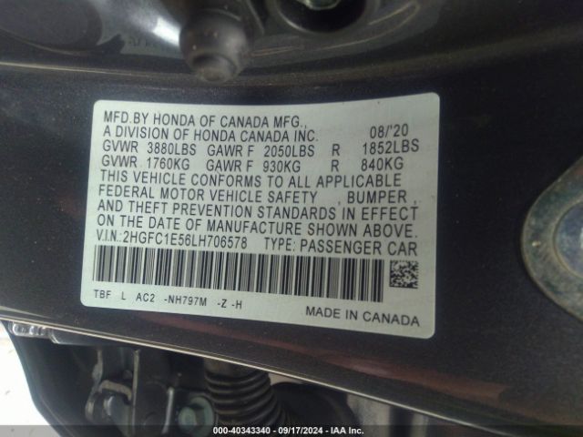 2HGFC1E56LH706578 Honda CIVIC SI SEDAN