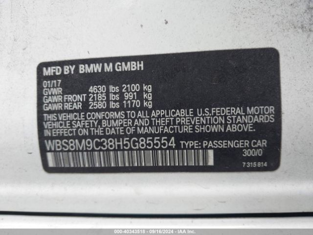 WBS8M9C38H5G85554 BMW M3