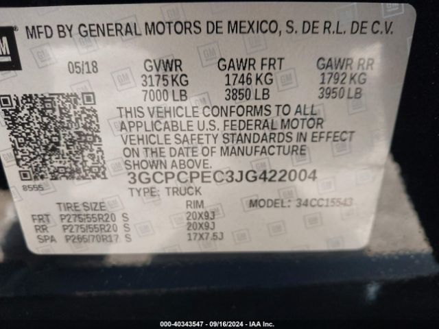 3GCPCPEC3JG422004 Chevrolet Silverado 1500 Custom