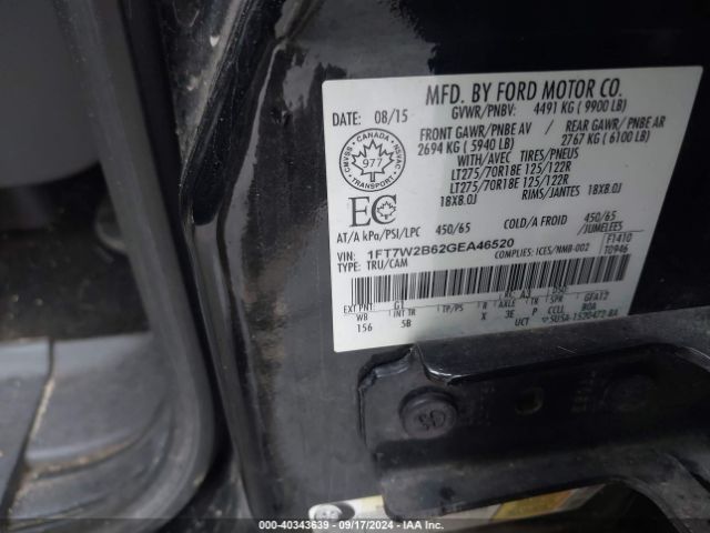 1FT7W2B62GEA46520 Ford F-250 Lariat