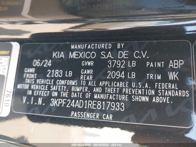 3KPF24AD1RE817933 KIA Forte Lxs