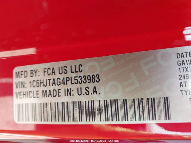 1C6HJTAG4PL533983 Jeep Gladiator Sport S 4x4