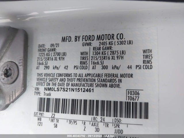 NM0LS7S21N1512461 Ford Transit Connect Xl