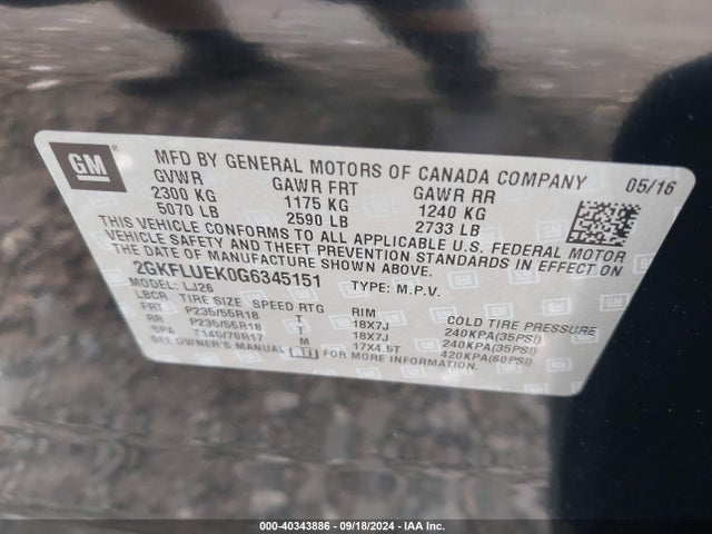 2GKFLUEK0G6345151 GMC Terrain Slt