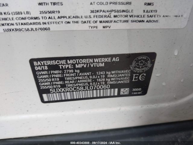 5UXKR0C58JL070060 BMW X5 Xdrive35i